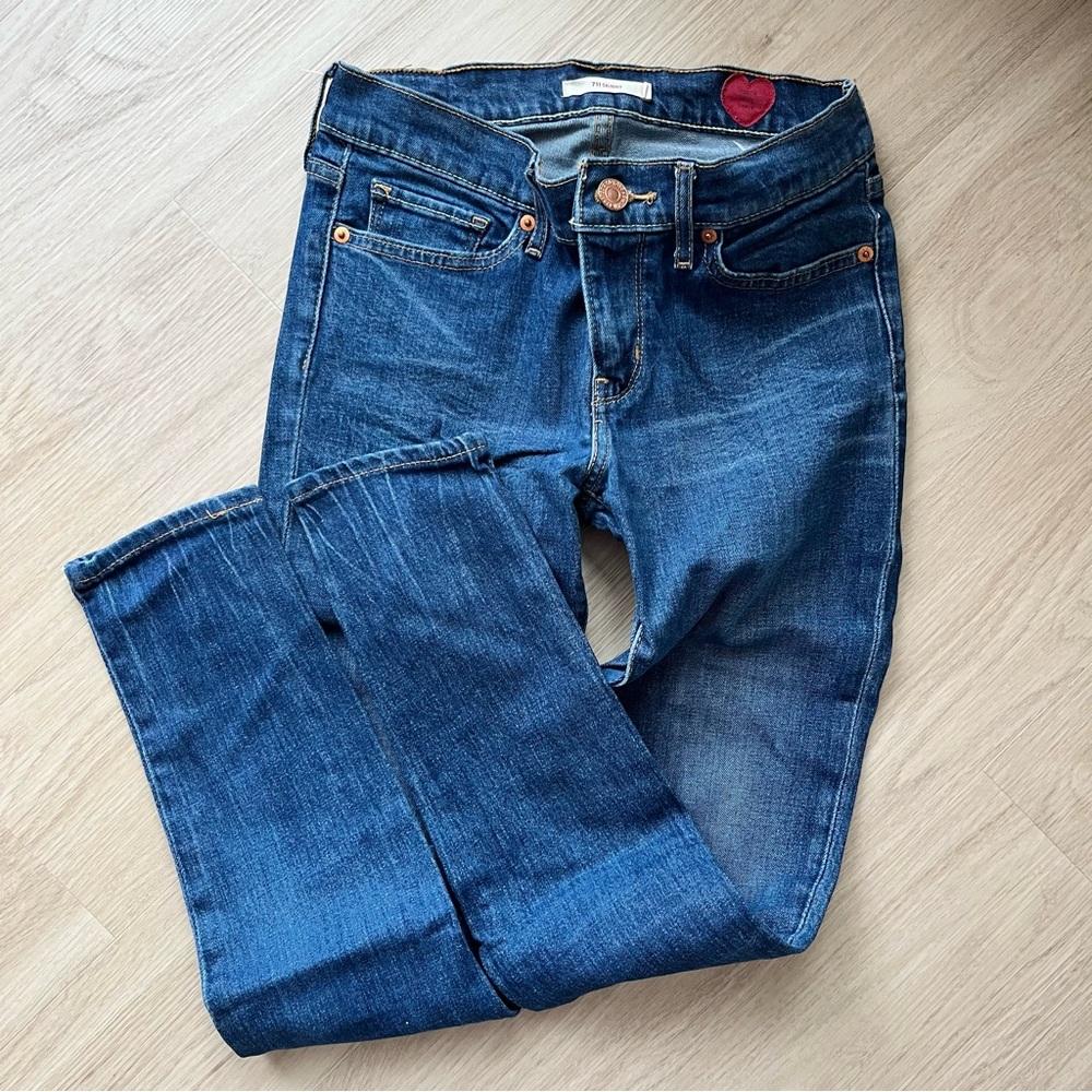 Levi's Women's Skinny Jeans in Dark Blue Denim